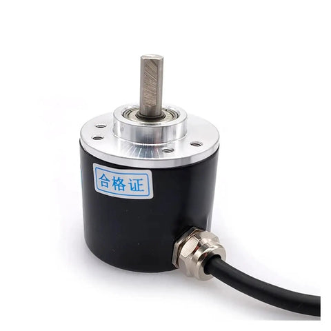 Rotary Incremental Encoder 2000 PPR ABZ 5-24V DC Output NPN E6B2-CWZ6C with visible shaft and cable connection.