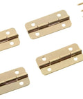 Gold Box Hinges Set 10 Pieces 37x17mm Heavy Duty Cabinet and Jewelry Box Hinges With Screws For Vintage Wood Boxes, Gift Boxes, Wine Boxes, Dollhouses and More. Gold hinges with screws