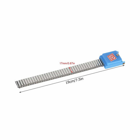 Metal ESD Wrist Strap Cordless Anti Static Wristband Wireless Grounding Bracelet with blue insulated coating, 19cm length.