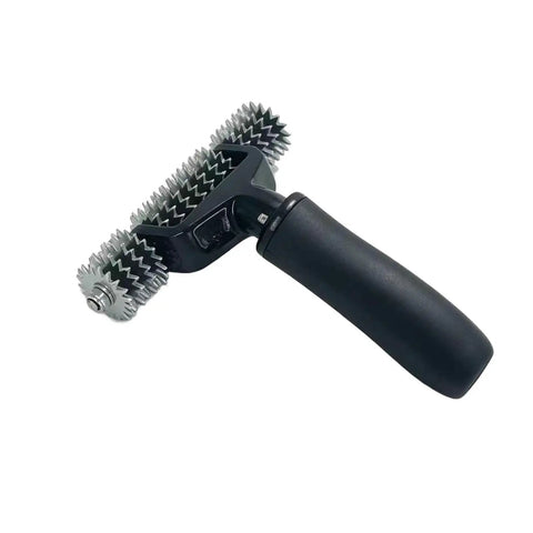 High Performance Carpet Patch Repair Kit With Five Inch Star Wheel Seam Roller, featuring a durable black handle and serrated steel roller.