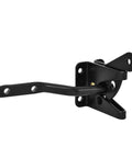 Self Locking Gate Latch With Post Mount For Wood Fence Gates, Automatic Gravity Lever, 4.7 Inch Black Finish, side view