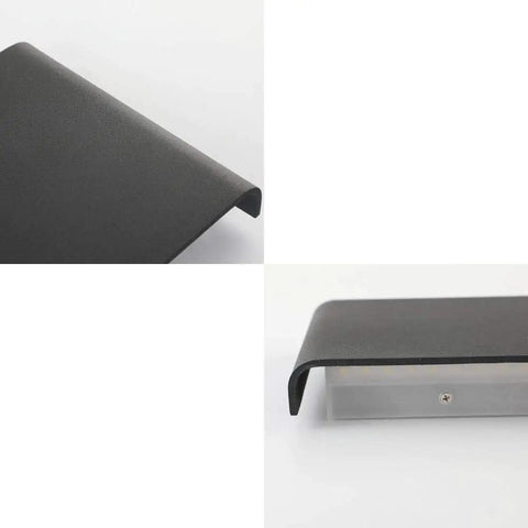 Close-up of Black LED Wall Lamp For Hallway And Bedroom 10W Up And Down Sconce All Metal Aluminum Housing 12 Inch Stairwell Wall Light.