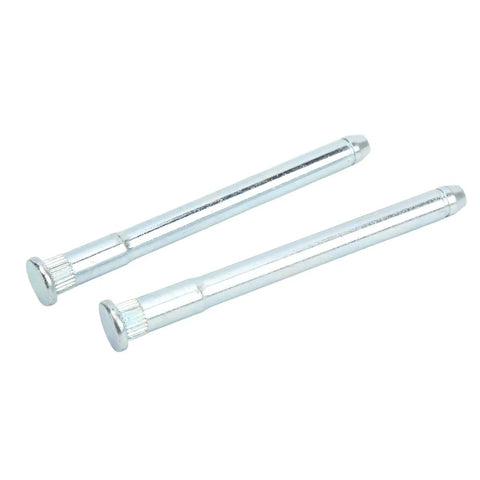 Door Hinge Pin Bushing Kit Direct Fit With Spring For Jimmy Sonoma S10 Metal Replacement Hinge Pins 0.380 X 4.17 In For Front And Rear Doors Restores Alignment And Smooth Opening. Two metal hinge pins on white background