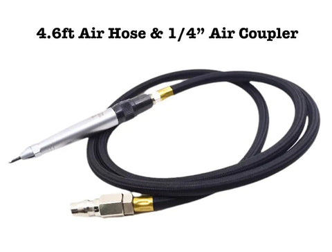 4.6ft air hose and 1/4" air coupler for Precision Pneumatic Engraving Pen And Air Scribe Tool for metal ceramic glass etching.