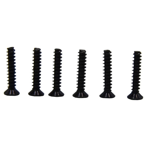 Two Pack Steering Linkage With Screws For Hyper Go MJX RC Trucks One Sixteenth And One Fourteenth Scale Upgrade Kit Fits H14BM H16BM H16PL 14210 14211 JC14EP JC16 Spare Parts 16431 14431 Durable RC Steering Hardware. Black screws close-up