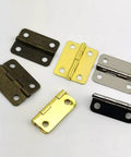 Assorted Thicker Design Wooden Box Hinges For Tea Boxes And Small Cabinets, shown in various finishes for durable furniture strength