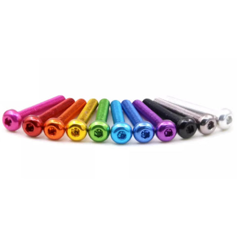 M3 mushroom-head hex socket screws, anodized aluminum, rainbow colors, 12 pieces