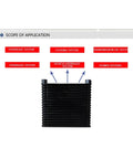 Heavy Duty Hydraulic Oil Cooler And Air Cooling Fin, 48W Power, 10 L Min Flow, 15 Bar Working Pressure, DC12V, application diagram
