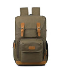 Chic Canvas Camera Backpack For Outdoor Photography Large Capacity Photo Bag With Tripod Holder Front View