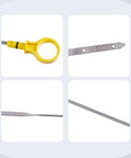 Collage of Ford Engine Oil Dipstick Indicator fits Edge Escape Explorer Focus Fusion Taurus and Lincoln MKC MKT MKX MKZ