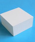 Boron Nitride Ceramic Sheet Pad And Plate For Heat Proof Performance, Nonstick Surfaces, Low Friction, shown from a side angle on blue background.