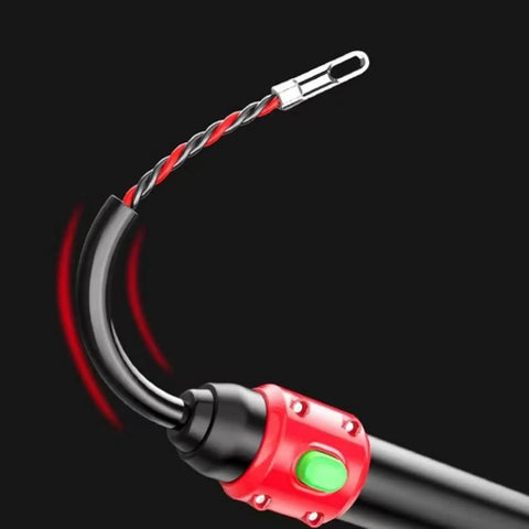 Manual Wire Puller Cable Threading Tool Hand Wire Threader With Steel Housing Portable Design For Electricians Attic Wall And Conduit Installations For Precise Line Pulling And Smooth Cable Guidance, red and black steel wire threading head