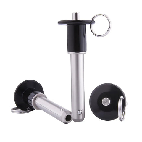 Solid Top Shelf Pro Grade Stainless Steel Quick Release Pin With Ball Lock Design Slick Button Action Heavy Duty Locking Fastener For Gym Gear And Garage Projects