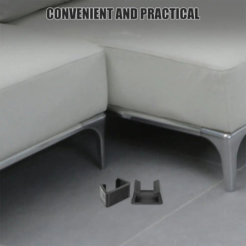 Image of 4 Piece Patio Furniture Clip Fasteners For Sofas And Chairs, Heavy Duty Plastic Clamps in use on outdoor sofa.