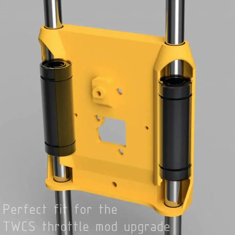 Black Chrome Plated Linear Bearing 8x15x45mm for 3D Printer Upgrade visible in yellow mounting bracket