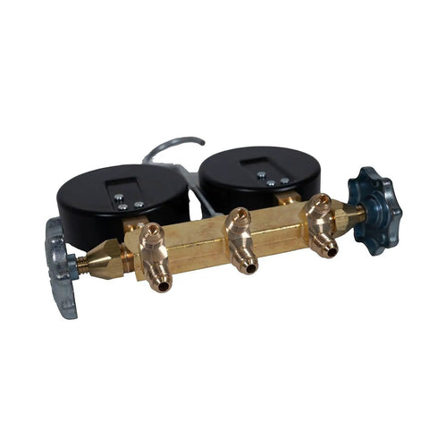 Pro Grade Hustle Ready 2 Valve A2l Heat Pump Manifold Kit With Analog High And Low Side Gauges Built Tough For R32 R410a And R454b Systems Paired With Three Plus Ii Hoses That Nail Every Connection