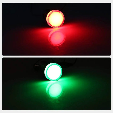 Six Pack Red Green Indicator Lights For AC DC 12V, 22mm Panel Mount showing red and green LED glow for projects