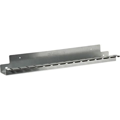 Side view of Shop Grade Quick Release Bar Clamp Rack That Holds 15 Clamps, Built Tough Galvanized Steel Wall Mount Organizer