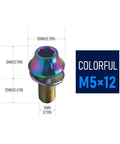 Colorful Titanium M5x12 Hex Bolts With Washers For Water Bottle Cage On Mountain Bike MTB Set Of 4 Beefy Strong Lightweight Screws