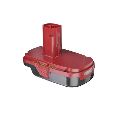 One Way 19.2V Old Style C3 Cordless Tool To V20 20V Battery Adapter, ABS molded, red and black with slot for V20 battery.