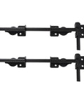 12 Inch Heavy Duty Carbon Steel Ground Drop Gate Latch With Rust Resistant Black Finish For Secure Double Yard Fence Doors, top view.