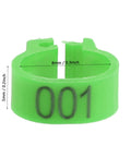 Green Pigeon Leg Bands Set With Numbered Foot Rings for Pigeons Quail Dove Lovebird Finch and Small Poultry, 8mm diameter