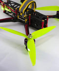8 Pack 3 Blade High Speed Drone Propellers For Racing FPV Drones, 7 Inch 180mm CW CCW attached to drone, yellow propeller