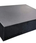 LLDSIMEX granite surface plate in angled view, 12x9x3 in, no ledge, dark gray/black.