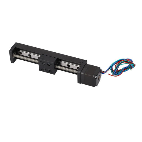 Precision Mini Linear Rail Slide Actuator With A Solid 28Mm Stepper Motor And Sweet 100Mm Travel for CNC stage assembly.