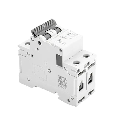 Heavy Duty Dc Mcb 1P 2P Miniature Circuit Breaker 500V Rating with flame retardant housing and overload shutoff design.