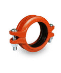 2 Inch Grooved Rigid Pipe Coupling For Wet And Dry Systems Ductile Iron With Orange Finish Meets ANSI AWWA C606