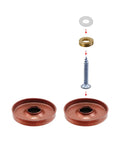 Slick Vintage Brushed Screw Caps With Rust Proof 304 Steel For Wall Mirrors And Coffee Tables Easy Grip Decorative Fasteners In Warm Red Copper Finish Top Notch Hardware For Quick Room Refresh Set Of Twelve components including warm red copper caps, washers, and screws.