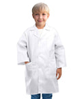 Child wearing Kids Lab Coat Doctor Costume For Halloween And Career Day Realistic White Coat For Boys And Girls Ages 7 To 9