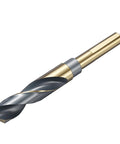 Twist drill bit, high-speed steel with gold/black finish, 118° point