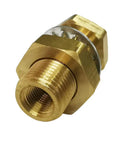 Quarter Inch NPT Female Brass Bulkhead Tank Fitting One And Half Inch Length Pack Of Two Beefy Heavy Duty Bulkhead Couplings With Washer And Nut For Airtight Seal 1200 PSI Max From Minus Sixty Five To Two Hundred Fifty Fahrenheit Corrosion Resistant. brass bulkhead fitting with washer and nut