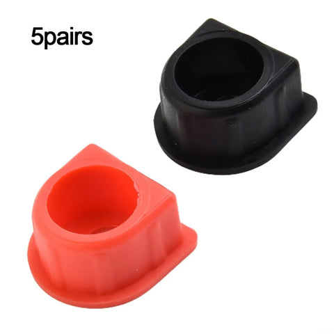 Red And Black Weatherproof Connector Dust Covers Kit, 10 Pieces For 50A To 350A Cable Runs, angled view showing 5 pairs