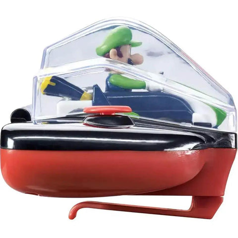Carrera RC Nintendo Mario Kart 2.4 GHz Mini Collectible Radio Remote Control Toy Car Vehicle Luigi In Clear Display Case showing side view