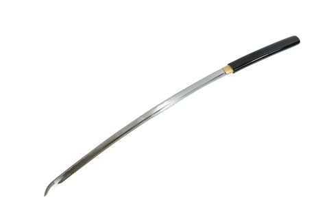 Hand Forged Shirasaya Style Samurai Katana Sword With Razor Sharp Blade Full Tang Black Scabbard 39 Inch Overall Length side view
