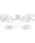 MENGLANSI Flush Mount Fan Light features a white enclosed design with four blades integrated into a round ceiling fixture.