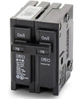Beefy 70 Amp Double Pole Interchangeable Circuit Breaker For 120/240V Panels 2 Inch Wide Full Size With UPC Barcode