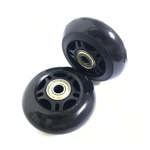 Premium Silent Rubber Luggage Wheels Replacement Casters with heavy duty bearings, black rubber design for smooth suitcase rolling.