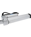 Heavy Duty Electric Linear Actuator 100mm Throw Motor 12V 24V 48V Compatible Hella smooth push pull device, silver metal design.