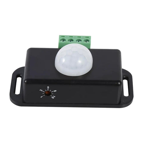Motion Sensor Light Switch For Indoor Use Auto On Off DC 12V 24V Motion Activated Controller For LED Light Strips Smooth Flicker Free Output Infrared Detection black sensor module with dome lens and terminal block