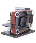 Heavy Duty Mini Bench Belt Sander with adjustable platform and sanding belt, ideal for precision knife sharpening and woodworking.