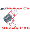 4-40 x 1/8 inch stainless steel hex socket set screw with dimensions labeled