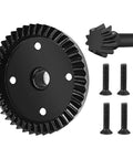 RC Gearbox Differential Gear Set 43T 10T Steel Gears For 1/8 Scale 4WD Sledge Off Road Truck Upgrade Part, black steel gears