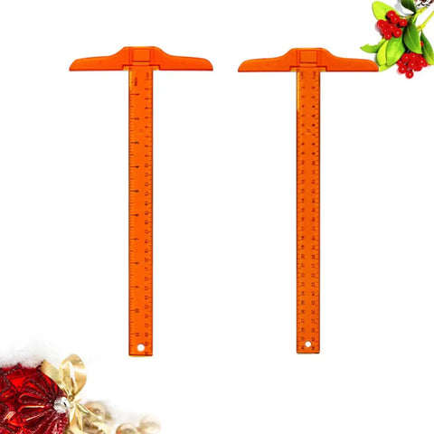 Two Pack Orange Plastic T Square Rulers With Double Side Precision Scale, 13 Inch/30 cm Drafting Tool next to festive decor.