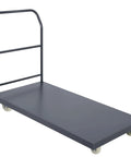 Beefy 60x30 Flatbed Cart With 2000 Lb Capacity, Steel Flat Dolly, Swivel Wheels, Rugged Industrial Utility Cart For Warehouse, Moving Luggage, And Tough Jobs, gray steel flatbed with handle