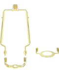 Adjustable Lamp Shade Harp Holder fits seven to ten inch shades three eighths inch saddle for E14 E26 E27 bases finial set brass