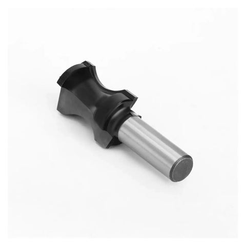 Top Notch 1/2 Inch Pointed Arc Slotting Router Bit For Baseboard Molding With Black Handle on white background.